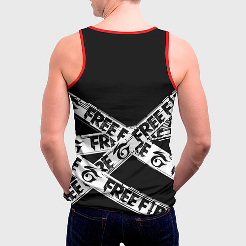 Мужская майка без рукавов GARENA FREE FIRE OFF CYBER LINE STYLE / 3D-Красный – фото 4