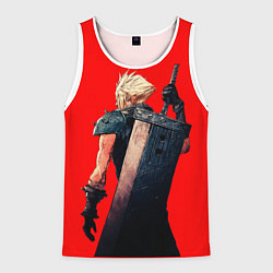 Майка-безрукавка мужская Клауд С мечом final fantasy, цвет: 3D-белый