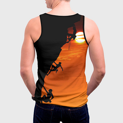 Мужская майка без рукавов СКАЛОЛАЗЫ В ЗАКАТЕ / 3D-Черный – фото 4