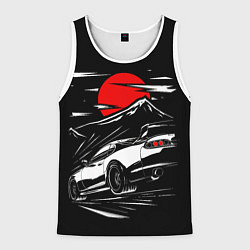 Майка-безрукавка мужская Toyota Supra: Red Moon, цвет: 3D-белый