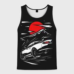 Майка-безрукавка мужская Toyota Supra: Red Moon, цвет: 3D-черный