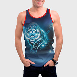 Майка-безрукавка мужская Молниеносный тигр, цвет: 3D-красный — фото 2