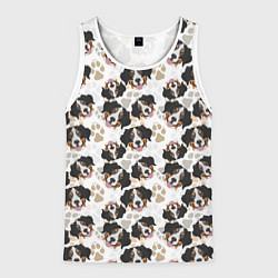 Майка-безрукавка мужская Зенненхунд Бернский, цвет: 3D-белый