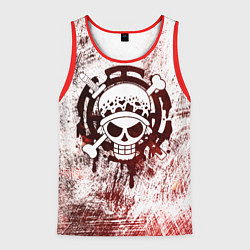 Майка-безрукавка мужская Трафальгар Ло Пираты сердца Весёлый Роджер, цвет: 3D-красный