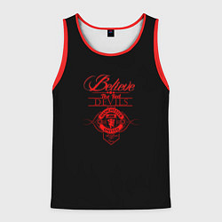 Майка-безрукавка мужская Believe in Devils, цвет: 3D-красный