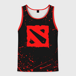Майка-безрукавка мужская DOTA 2 БРЫЗГИ КРАСОК ДОТА 2 ЛОГО, цвет: 3D-красный
