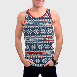 Майка-безрукавка мужская Knitted Christmas Pattern, цвет: 3D-красный — фото 2