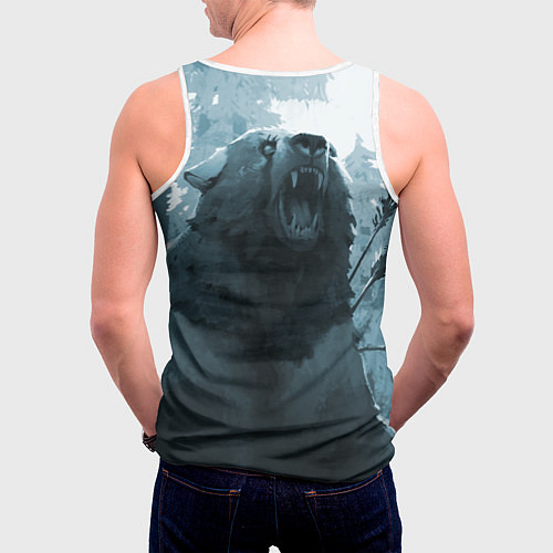 Мужская майка без рукавов The Long Dark медведь / 3D-Белый – фото 4