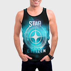 Майка-безрукавка мужская Star Citizen spaceship, цвет: 3D-черный — фото 2