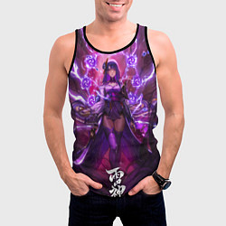 Майка-безрукавка мужская Shogun raiden рассекающая молнию геншин, цвет: 3D-черный — фото 2