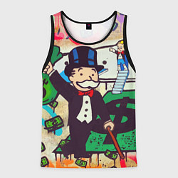 Майка-безрукавка мужская Alec Monopoly ART, цвет: 3D-черный