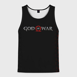 Майка-безрукавка мужская GOD OF WAR LOGO, РУНЫ, цвет: 3D-черный