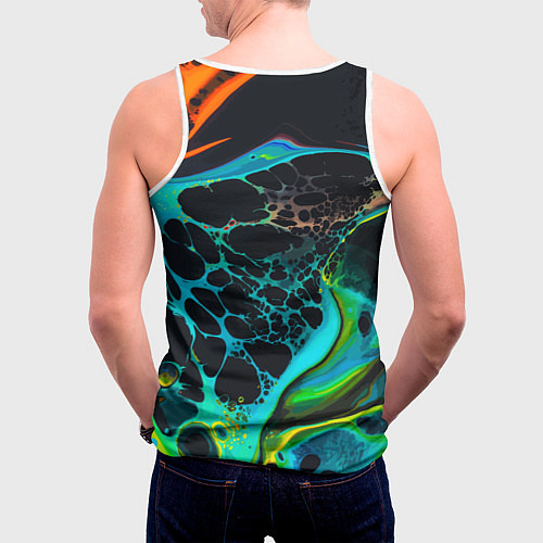 Мужская майка без рукавов Огни большого города / 3D-Белый – фото 4