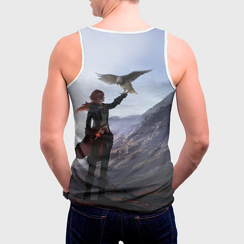 Мужская майка без рукавов ДИЛЮК С ЯСТРЕБОМ DILUC / 3D-Белый – фото 4