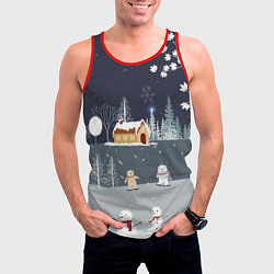 Майка-безрукавка мужская Снеговики и Мишки 2022, цвет: 3D-красный — фото 2