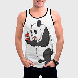 Майка-безрукавка мужская Взрывная панда, цвет: 3D-черный — фото 2