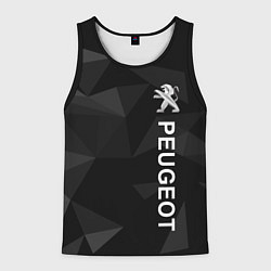 Майка-безрукавка мужская Peugeot, Пежо геометрия, цвет: 3D-черный