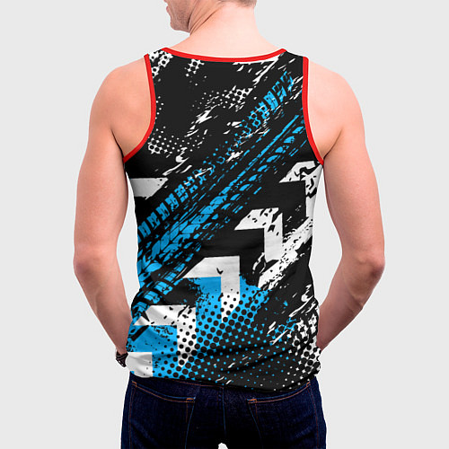 Мужская майка без рукавов Следы от шин BMW / 3D-Красный – фото 4