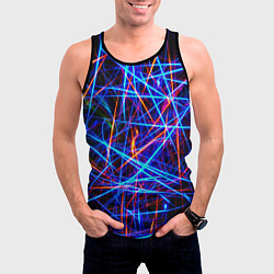 Майка-безрукавка мужская NEON LINES Glowing Lines Effect, цвет: 3D-черный — фото 2