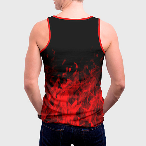 Мужская майка без рукавов Гражданская оборона пламя / 3D-Красный – фото 4