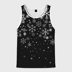 Майка-безрукавка мужская Снежинки - С Новый год, цвет: 3D-белый