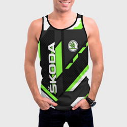Майка-безрукавка мужская ШКОДА ГЕОМЕТРИЯ ЛИНИИ SKODA GEOMETRY SPORT, цвет: 3D-черный — фото 2