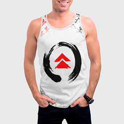 Майка-безрукавка мужская ПРИЗРАК ЦУСИМЫ ЭМБЛЕМА GHOST OF TSUSHIMA, цвет: 3D-белый — фото 2