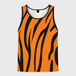 Майка-безрукавка мужская Текстура тиграtiger, цвет: 3D-черный