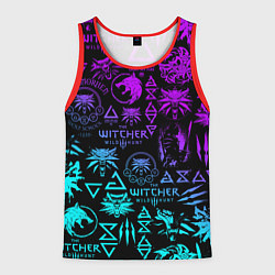 Майка-безрукавка мужская ВЕДЬМАК ЛОГОБОМБИНГ НЕОН, цвет: 3D-красный