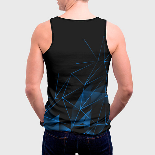 Мужская майка без рукавов BMW, БМВ ГЕОМЕТРИЯ ПОЛОСЫ / 3D-Черный – фото 4