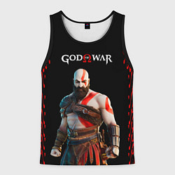 Майка-безрукавка мужская God of War красные разводы, цвет: 3D-черный