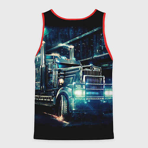 Мужская майка без рукавов Американский Грузовик Дальнобой 2022 / 3D-Красный – фото 2