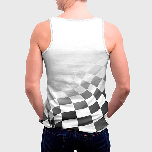 Мужская майка без рукавов MERCEDES, МЕРСЕДЕС СПОРТ, ФИНИШНЫЙ ФЛАГ, ФОРМУЛА 1 / 3D-Белый – фото 4