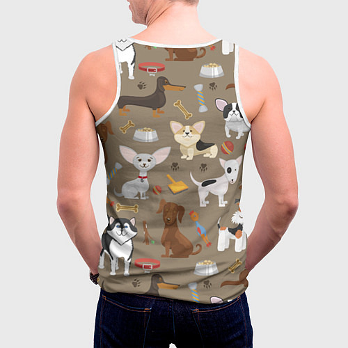 Мужская майка без рукавов У меня есть собака / 3D-Белый – фото 4