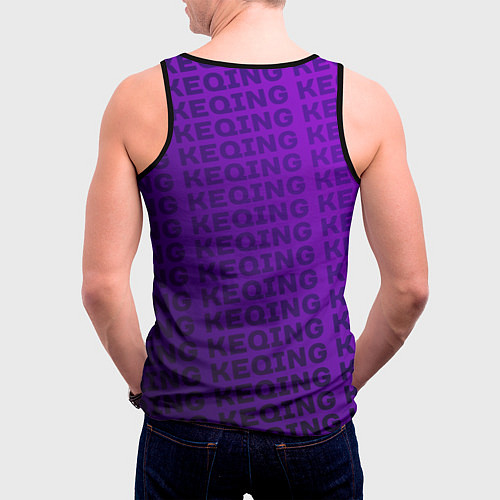 Мужская майка без рукавов Кэ Цин Keqing, Genshin Impact Геншин импакт / 3D-Черный – фото 4