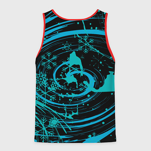 Мужская майка без рукавов BMW СНЕЖИНКИ / 3D-Красный – фото 2