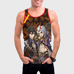 Майка-безрукавка мужская ЧЖУН ЛИ И ИТТО АРАТАКИ ГЕНШИН ИМПАКТ GENSHIN IMPAC, цвет: 3D-красный — фото 2
