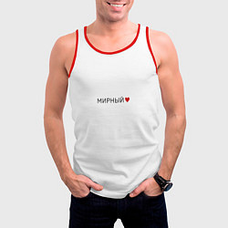 Майка-безрукавка мужская Мирный love black V, цвет: 3D-красный — фото 2