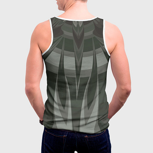 Мужская майка без рукавов Орхидея в зеленом Абстракция 541-2-p3-4 Дополнение / 3D-Белый – фото 4