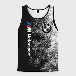 Майка-безрукавка мужская БМВ Черно-белый логотип, цвет: 3D-черный