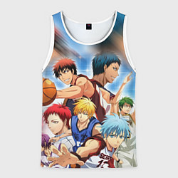 Майка-безрукавка мужская KUROKO BASKETBALL КОМАНДА, цвет: 3D-белый