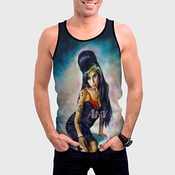 Майка-безрукавка мужская Amy Jade Winehouse, цвет: 3D-черный — фото 2