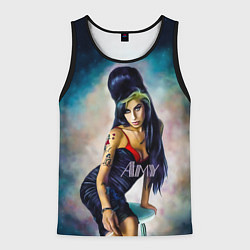 Майка-безрукавка мужская Amy Jade Winehouse, цвет: 3D-черный