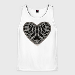 Майка-безрукавка мужская HEART PRINT, цвет: 3D-белый