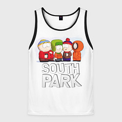 Майка-безрукавка мужская South Park - Южный парк Кенни, Кайл, Стэн и Эрик, цвет: 3D-черный