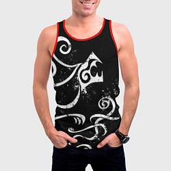 Майка-безрукавка мужская ТАТУИРОВКА ДРАКЕНА WHITE AND BLACK, цвет: 3D-красный — фото 2