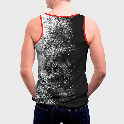 Мужская майка без рукавов BTS ЧБ / 3D-Красный – фото 4