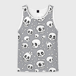Майка-безрукавка мужская Skulls & bones, цвет: 3D-белый