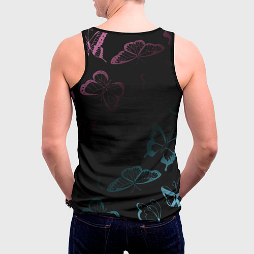 Мужская майка без рукавов Adele Бабочки / 3D-Черный – фото 4