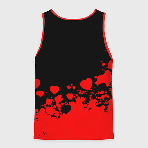 Мужская майка без рукавов Adele Сердечки Автограф / 3D-Красный – фото 2
